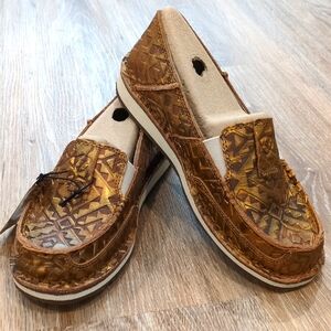 Ariat Women's Cruiser Loafer Copper Blanket Emboss size 5.5 B 🟥 RARE!🟥 Classy!